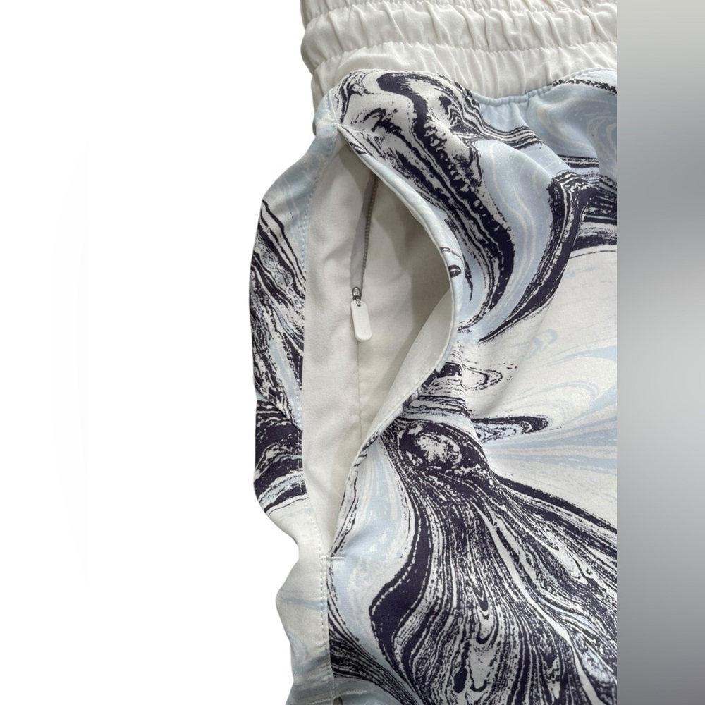 Athleta All Activity Short Print Marbled Drawstring Zip Pocket Women’s Size L - Picture 4 of 16